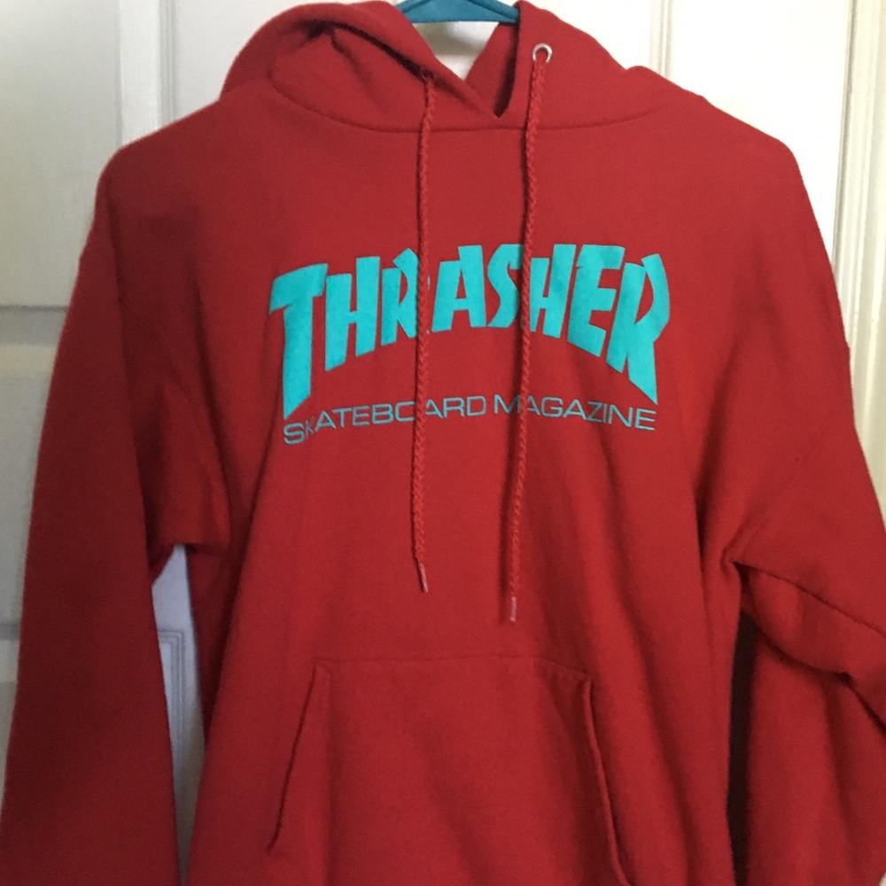 red thrasher hoodie !
